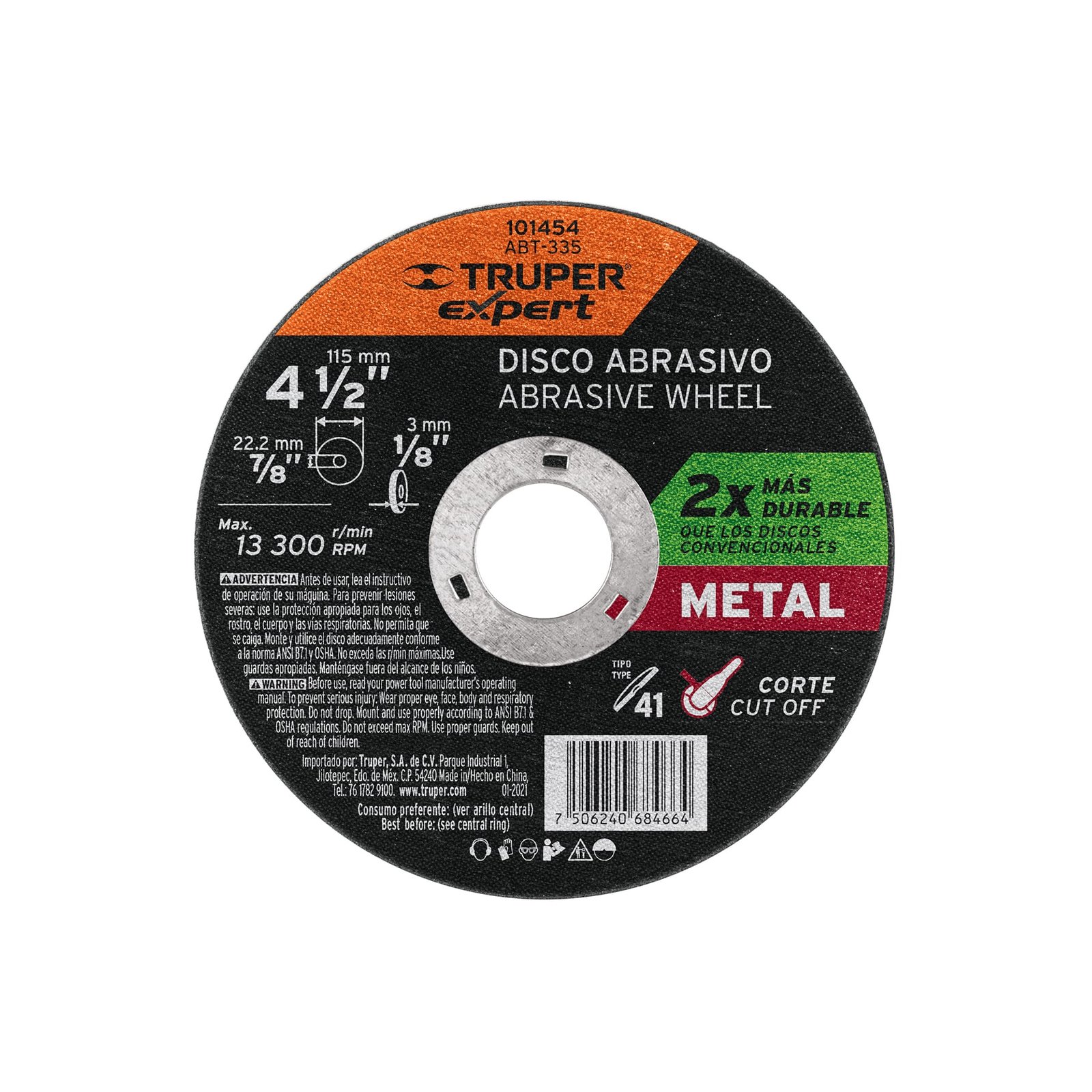 Disco de corte Truper para metal de 4-1/2 pulgadas